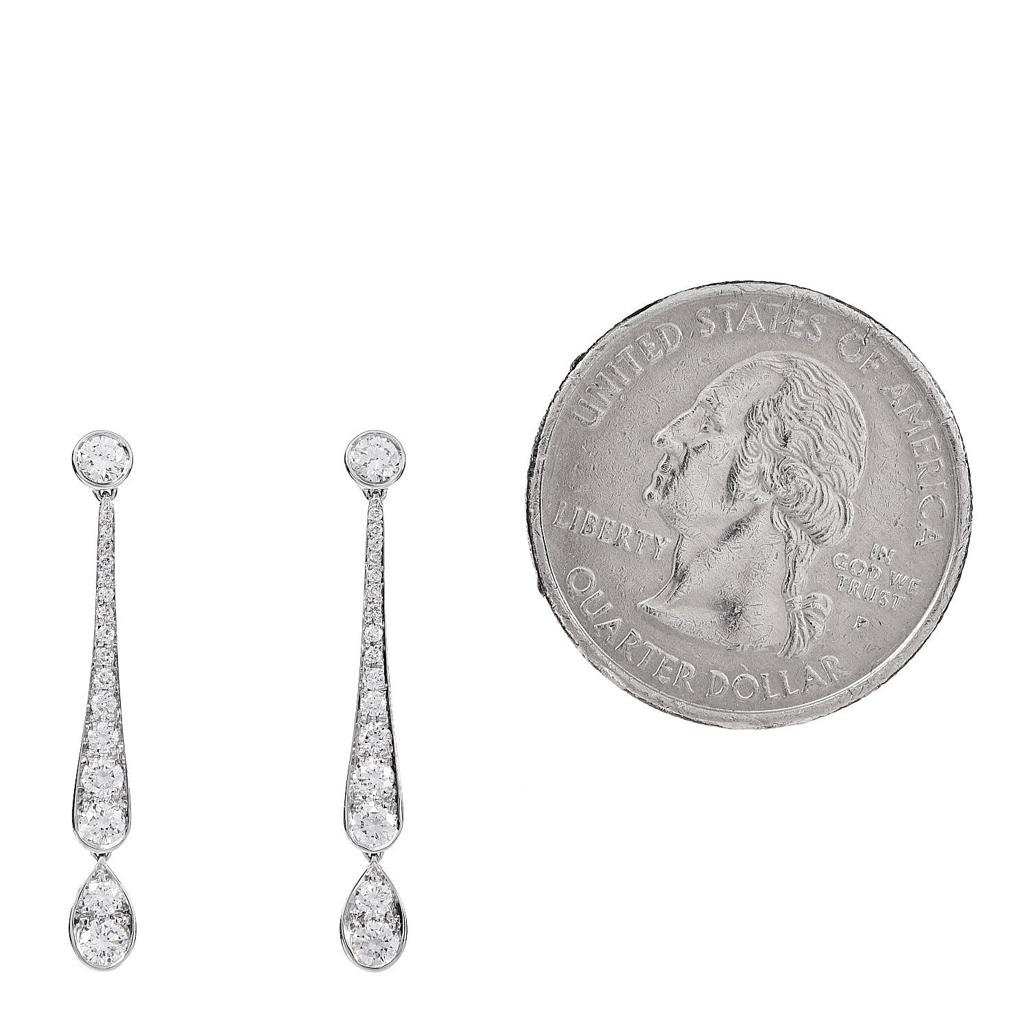 Tiffany Platinum Diamond Jazz Drop Earrings 2 of 5