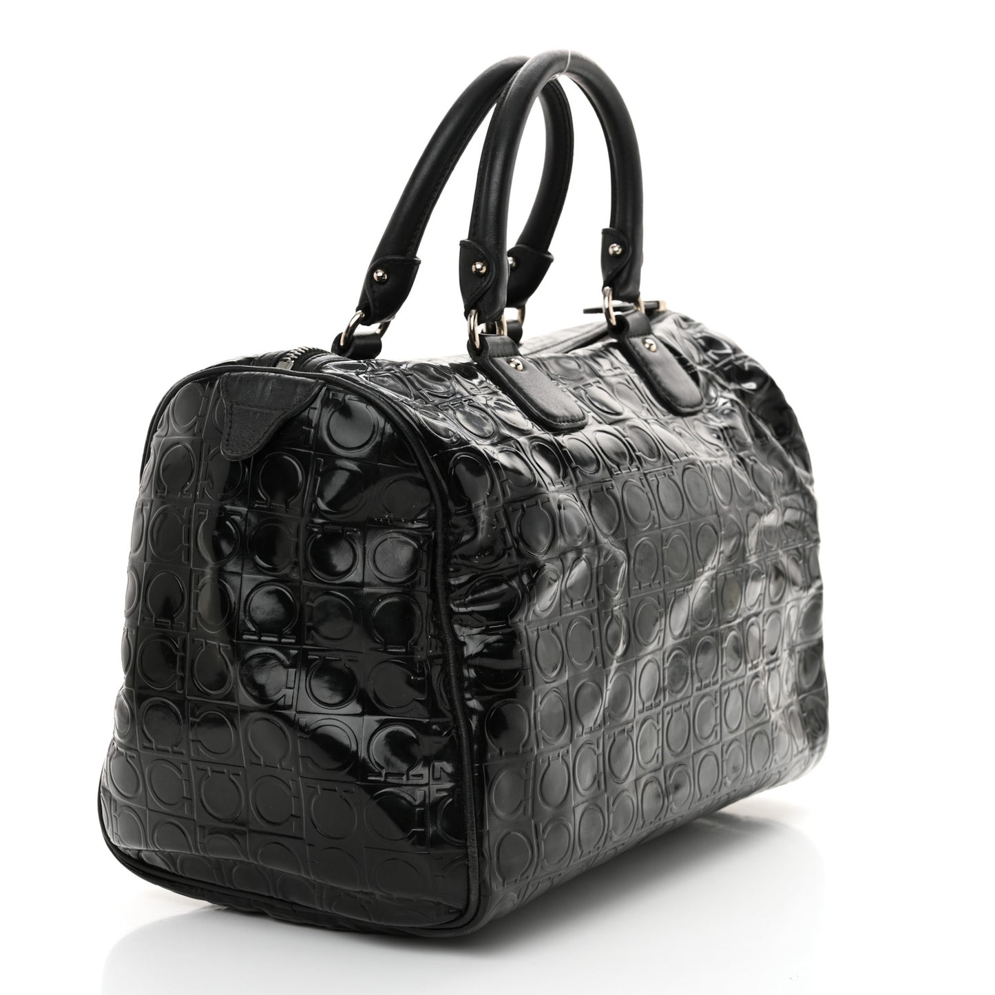 Patent Gancini Embossed  Black