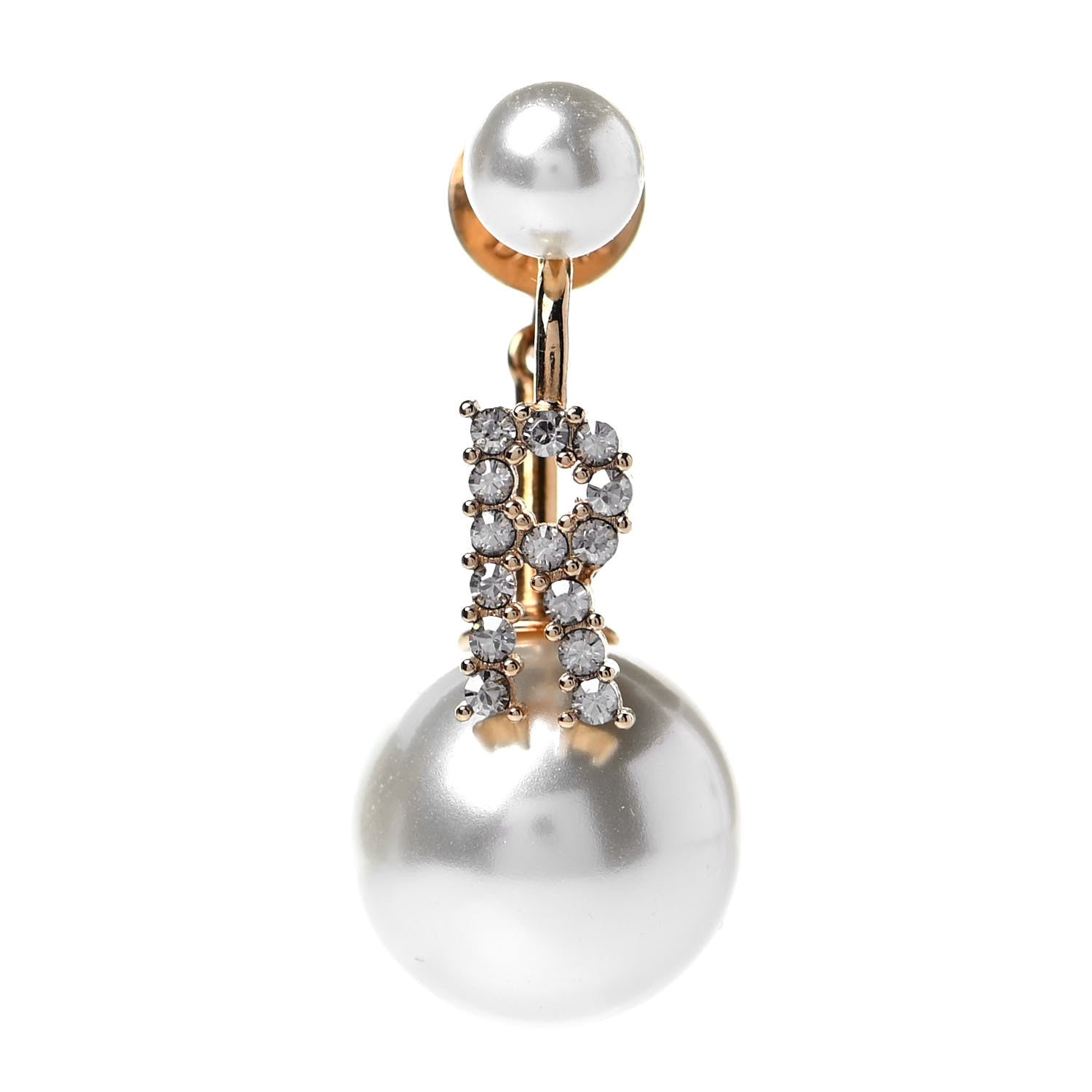 Christian Dior Crystal Pearl My ABCDior R Tribale Earring Gold 1 of 4