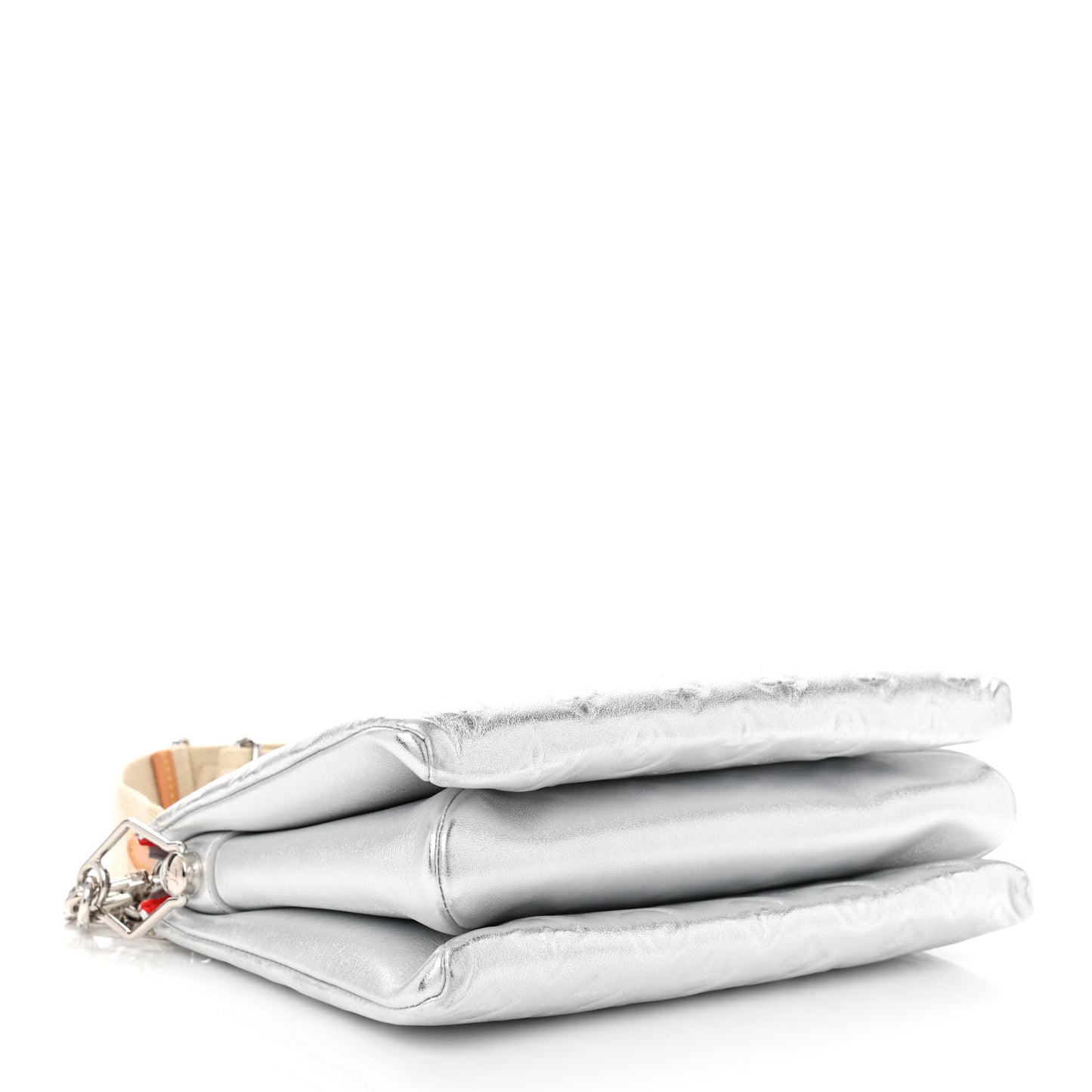 Metallic Lambskin Embossed Monogram Coussin PM Silver