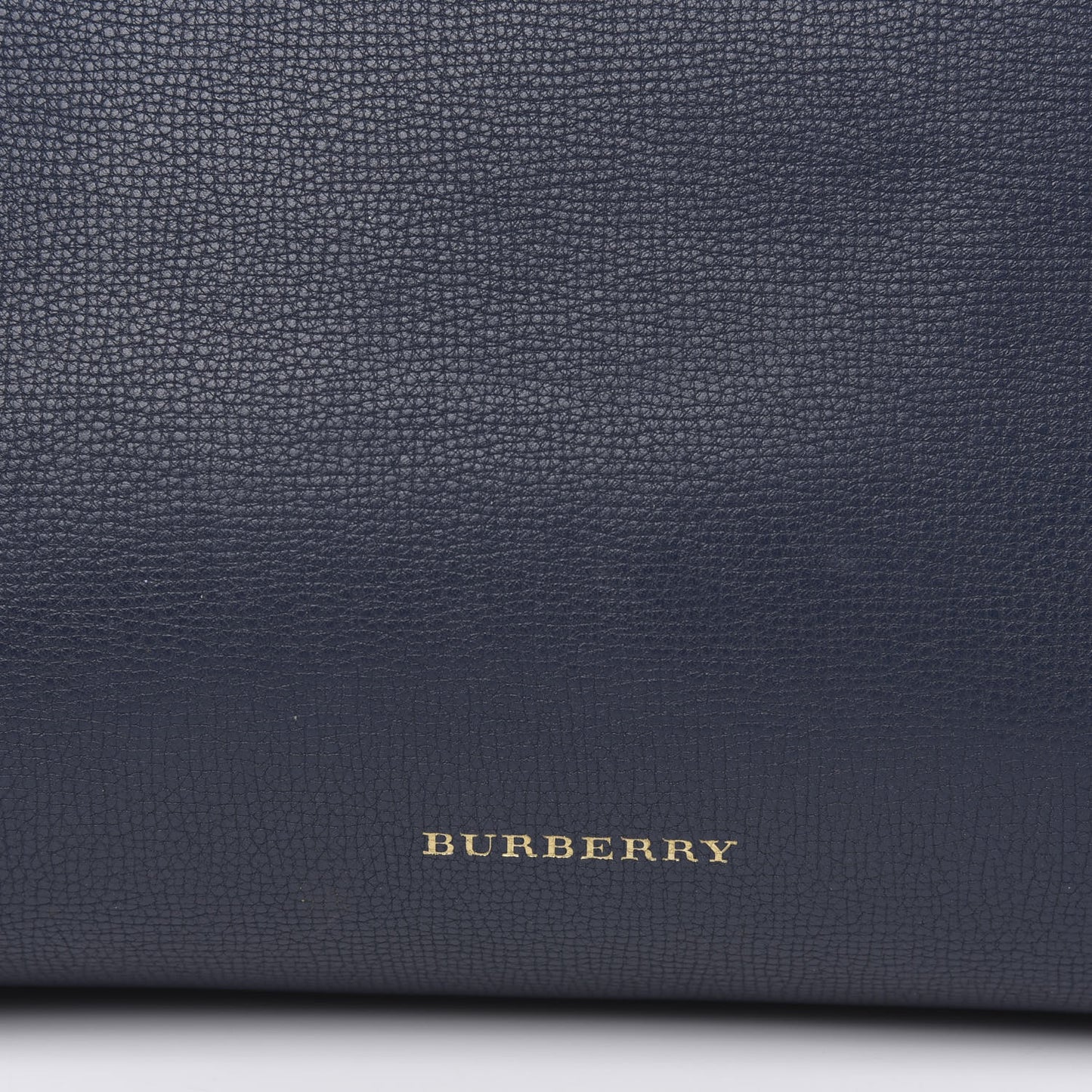 Grainy Calfskin House Check Medium Banner Tote Ink Blue