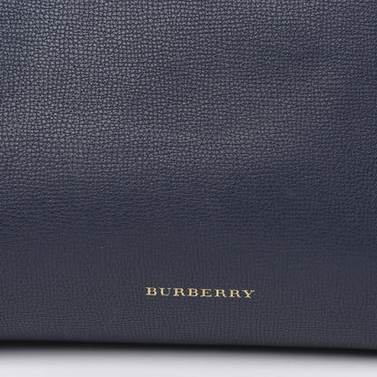 Burberry Grainy Calfskin House Check Medium Banner Tote Ink Blue 20 of 20