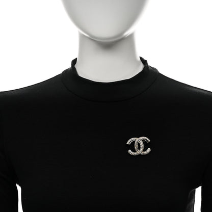 Chanel Crystal CC Brooch Light Gold 2 of 5