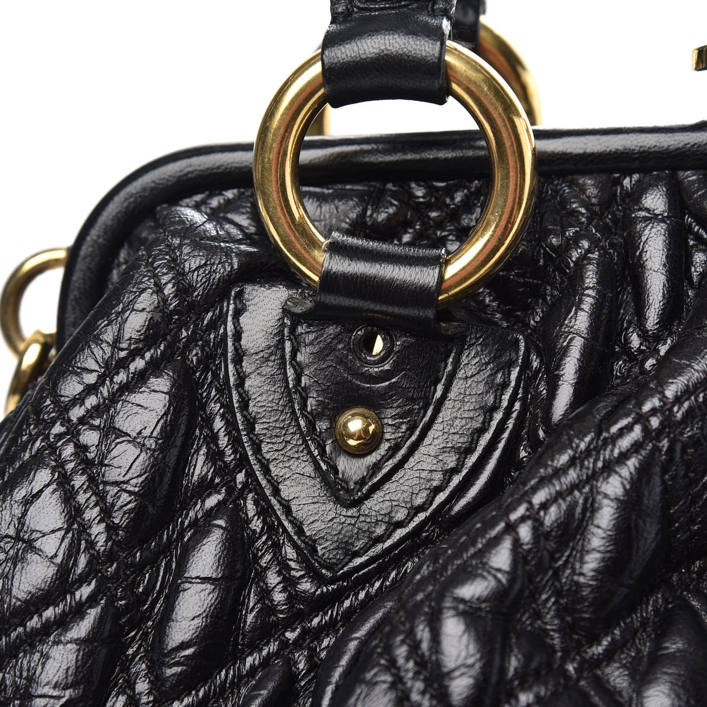 Calfskin Quilted Stam Black