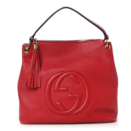 Gucci Pebbled Calfskin Large Soho Hobo Tabasco Red 1 of 15