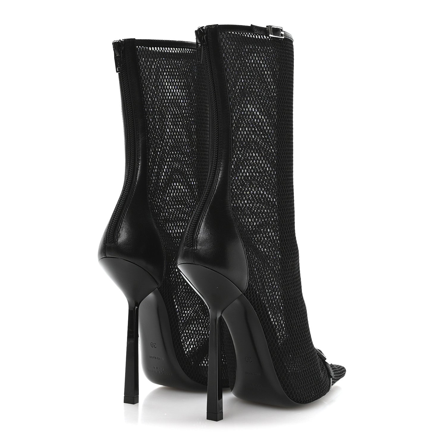 Saint Laurent Elba Applique Tulle Aston 115 Boots 39 Black 5 of 8