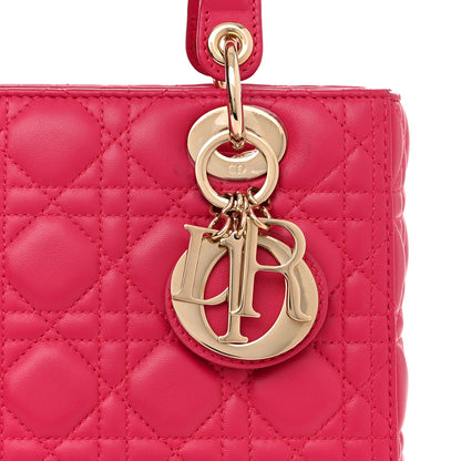 Christian Dior Lambskin Cannage Medium Lady Dior Pink 9 of 10