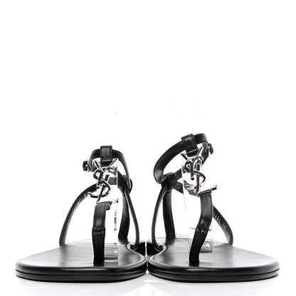 Saint Laurent Patent Calfskin Nu Pieds 05 Sandals 39 Black 2 of 5