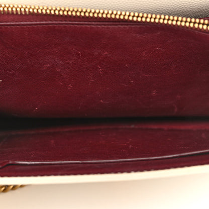 Saint Laurent Grain De Poudre Monogram Cassandra Chain Wallet Crema Soft Rouge Legion 9 of 9