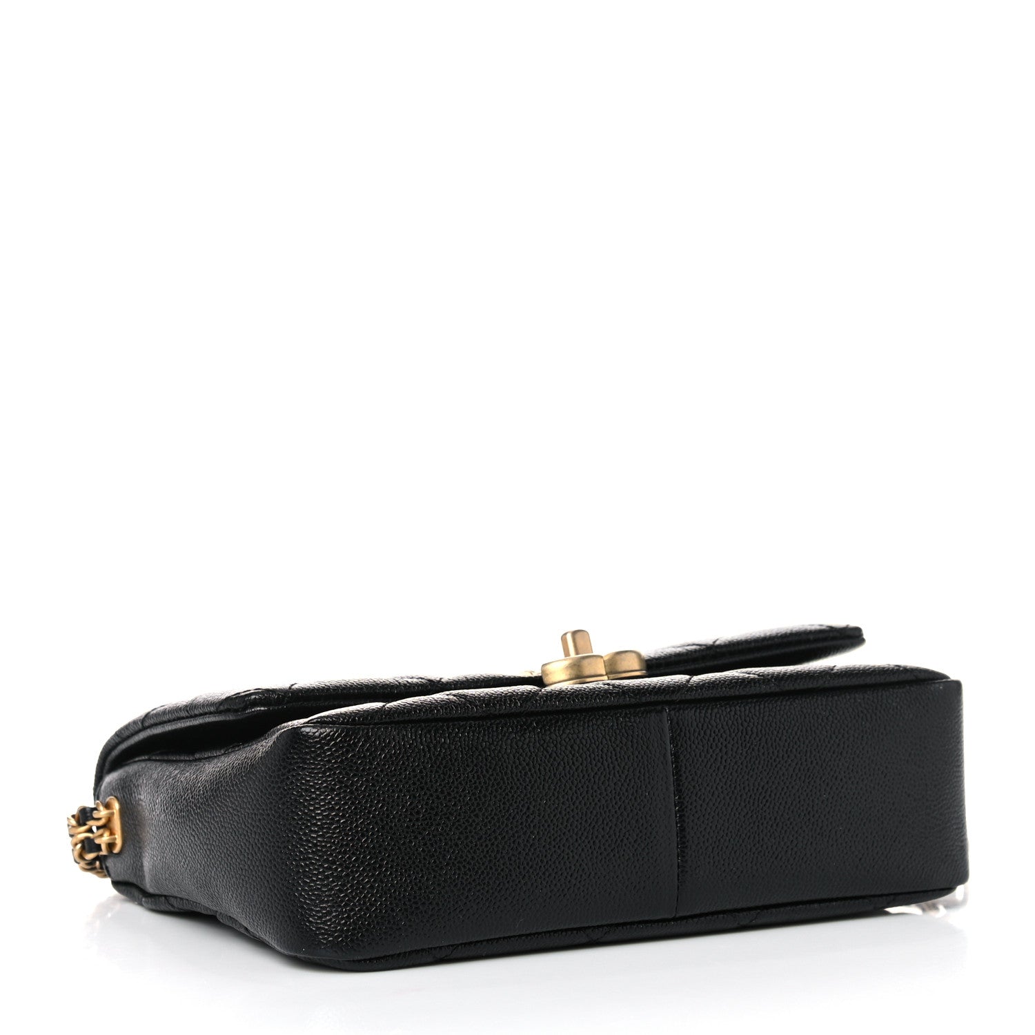 Chanel Shiny Caviar Quilted Small Chain Melody Flap Black 4 of 10