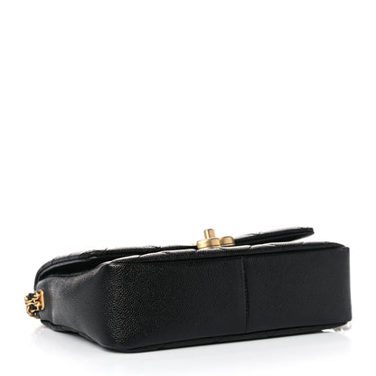 Chanel Shiny Caviar Quilted Small Chain Melody Flap Black 4 of 10
