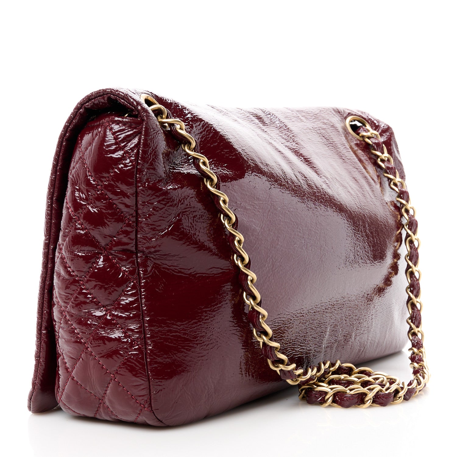 Chanel Vinyl Rock and Chain Medium Flap Bordeaux 3 of 11