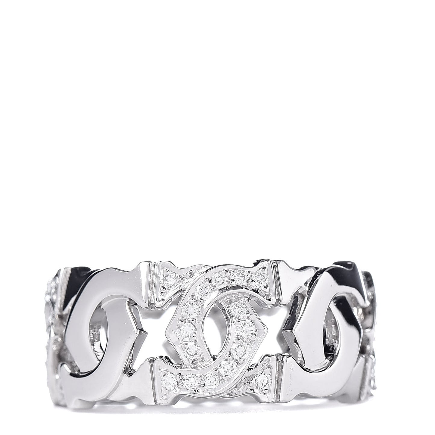 18K White Gold Diamond Entrelaces Ring 50 5.25