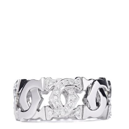 Cartier 18K White Gold Diamond Entrelaces Ring 50 5.25 3 of 5