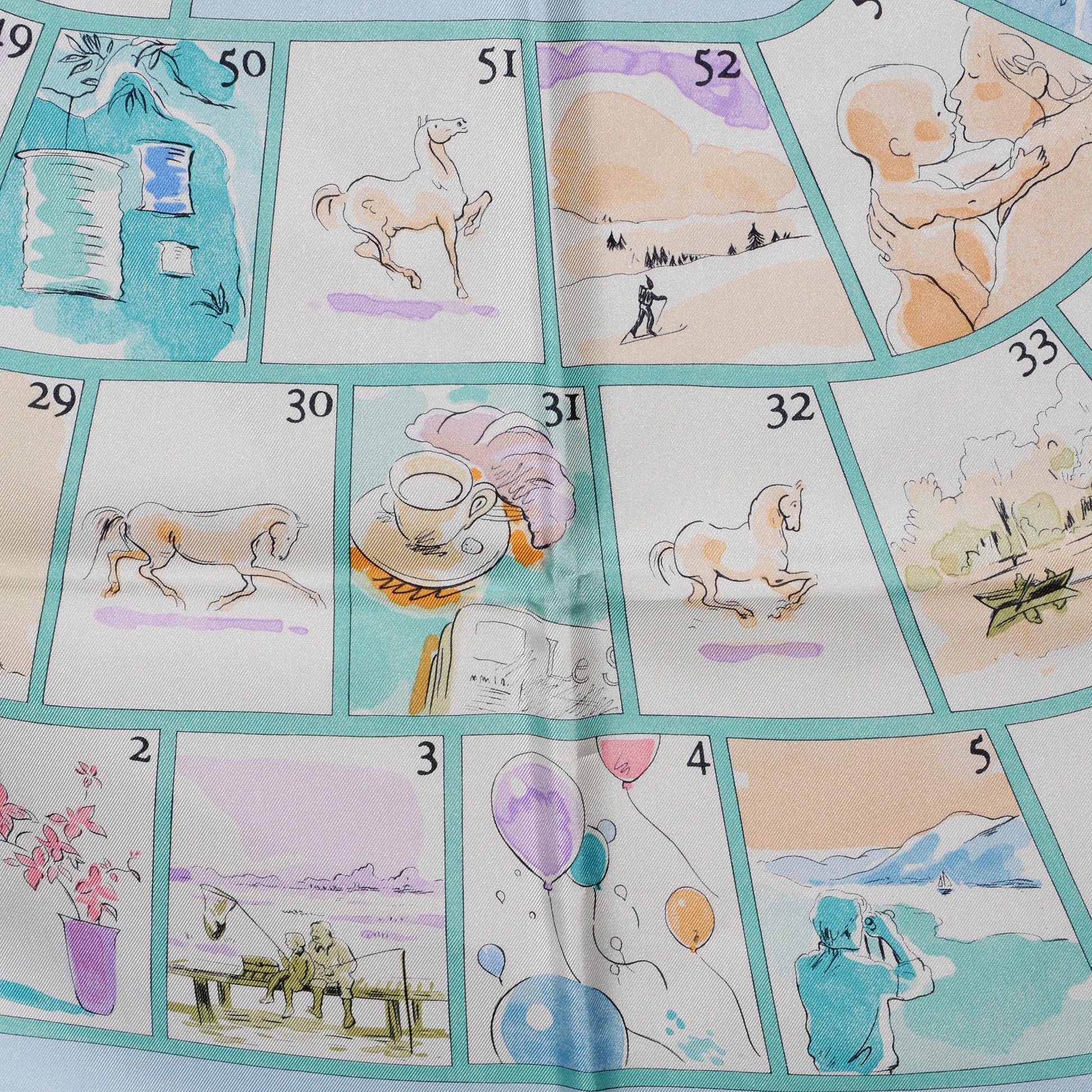 Hermes Silk Le Jeu des Petits Bonheurs Scarf 90 5 of 6