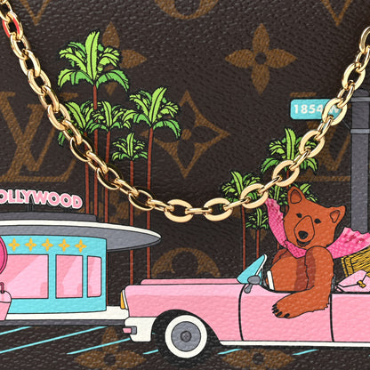 Louis Vuitton Monogram 2021 Christmas Animation Hollywood Pochette Felicie Chain Wallet Fuchsia 8 of 11