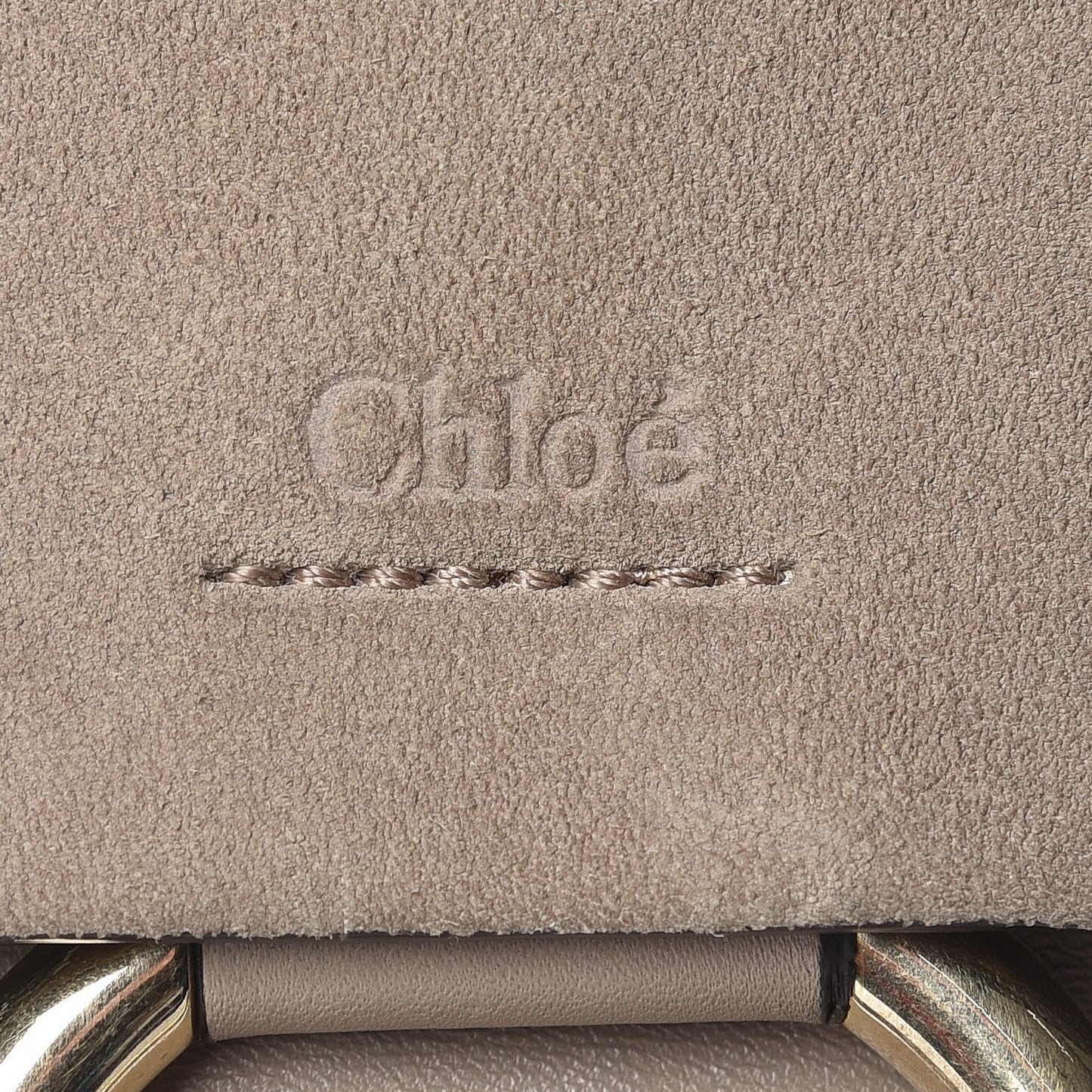Suede Calfskin Small Faye Shoulder Bag Motty Grey