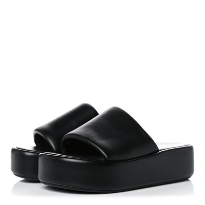 Balenciaga Smooth Nappa Logo Rise Platform Sandals 38 Black White 3 of 10