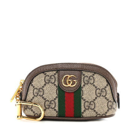 Gucci GG Supreme Monogram Web Ophidia Dome Key Pouch Beige New Acero 1 of 8