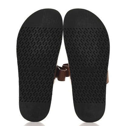 Hermes Calfskin Mens Chypre Sandals 44 Beige Dore 6 of 12