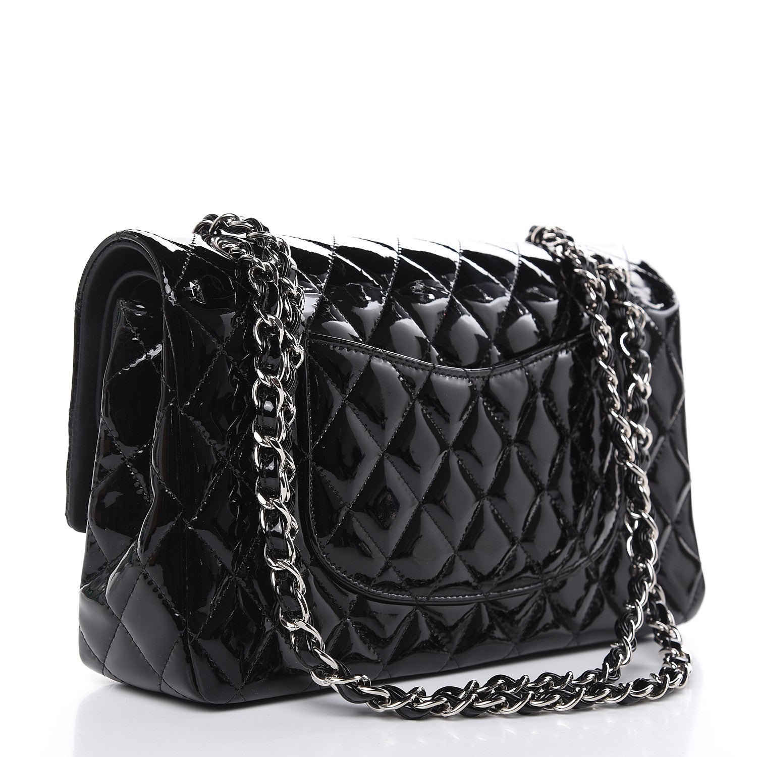 Chanel Patent Quilted Medium Double Flap Black 3 of 14