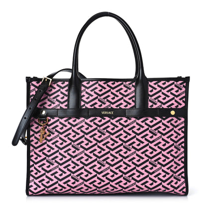 Versace Coated Canvas Calfskin La Greca Signature Tote Bag Multicolor 1 of 11