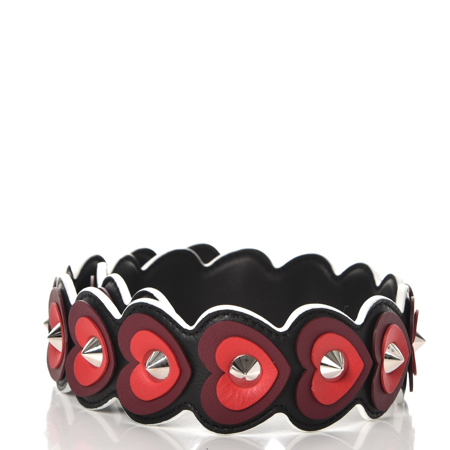 Vitello Dolce Heart Spike Studded Strap You Black Multicolor