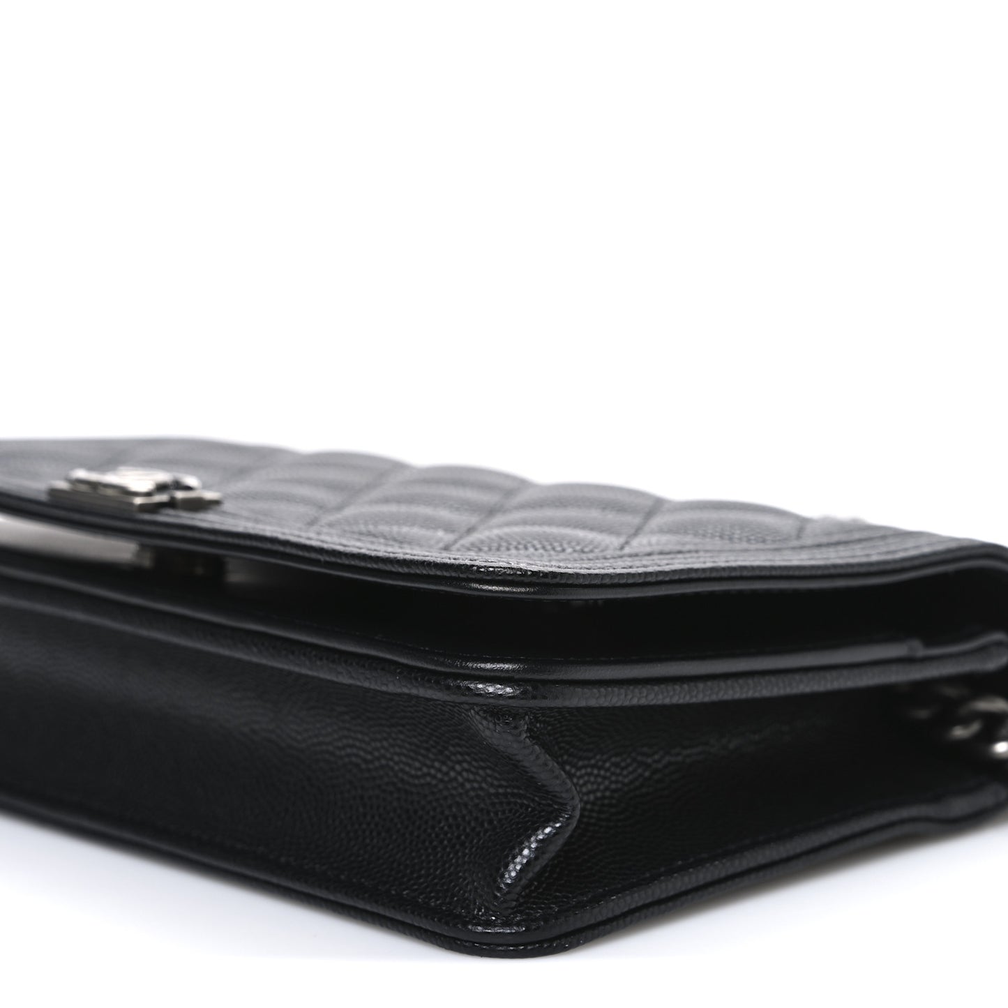 Caviar Quilted Boy Wallet On Chain WOC Black