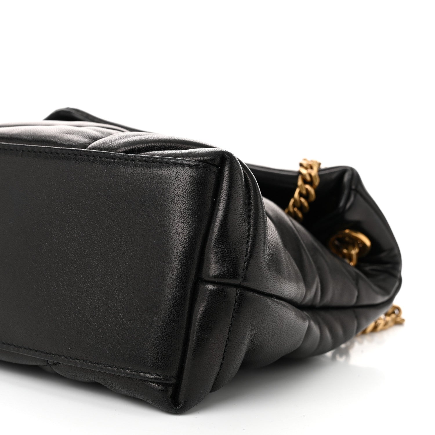 Saint Laurent Lambskin Quilted Small Loulou Puffer Monogram Chain Satchel Black 10 of 10