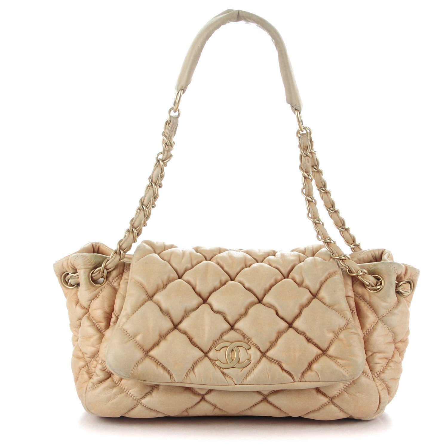 Chanel Lambskin Bubble Quilt Accordion Flap Beige 1 of 10