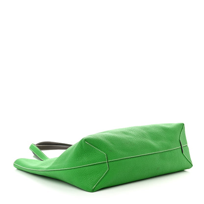 Hermes Taurillon Clemence Double Sens 36 Reversible Tote Vert De Gris Bamboo 7 of 17