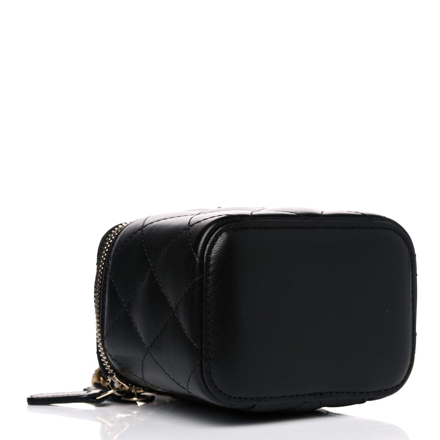 Chanel Lambskin Quilted Top Handle Mini Vanity Case With Chain Black 4 of 11