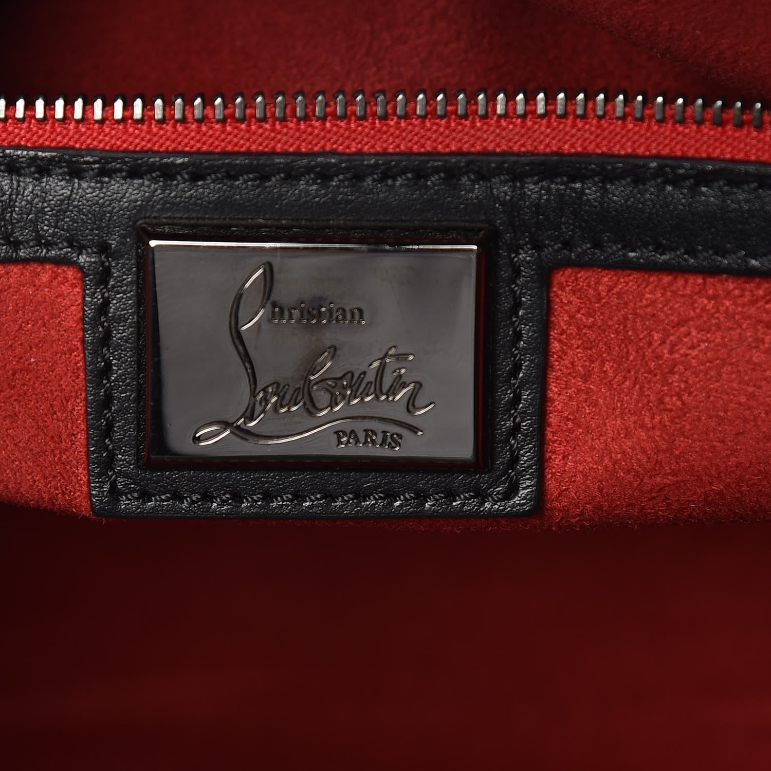 Christian Louboutin Grained Calfskin Studded Large Eloise Satchel Black 6 of 17