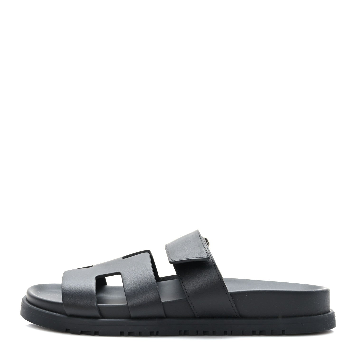 Hermes Calfskin Womens Chypre Sandals 35 Black 1 of 9
