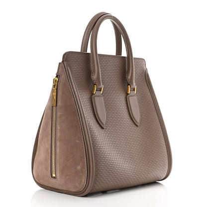 Alexander McQueen Calfskin Embossed Suede Large Heroine Tan 3 of 15