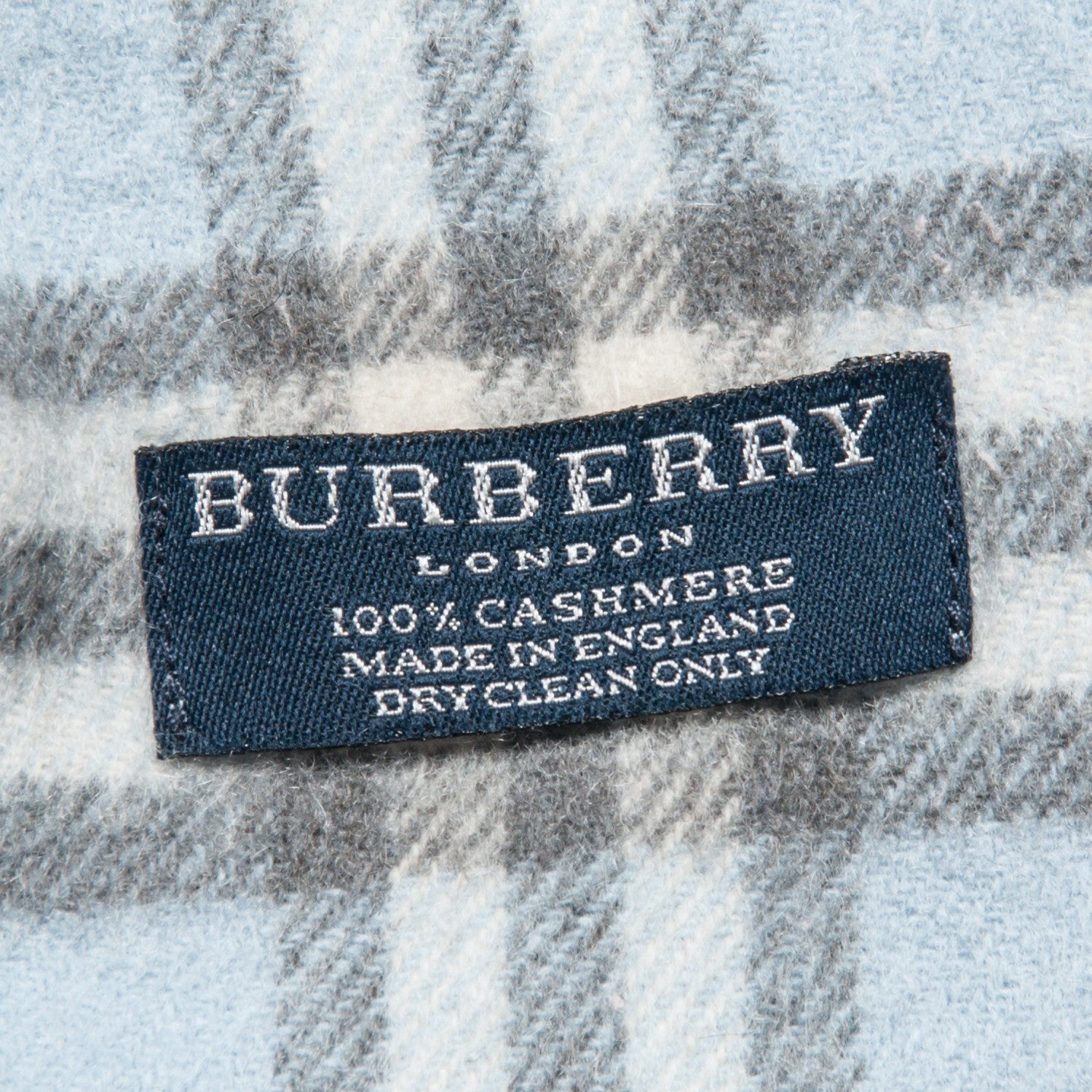 Burberry Cashmere Check Scarf Light Blue 3 of 6