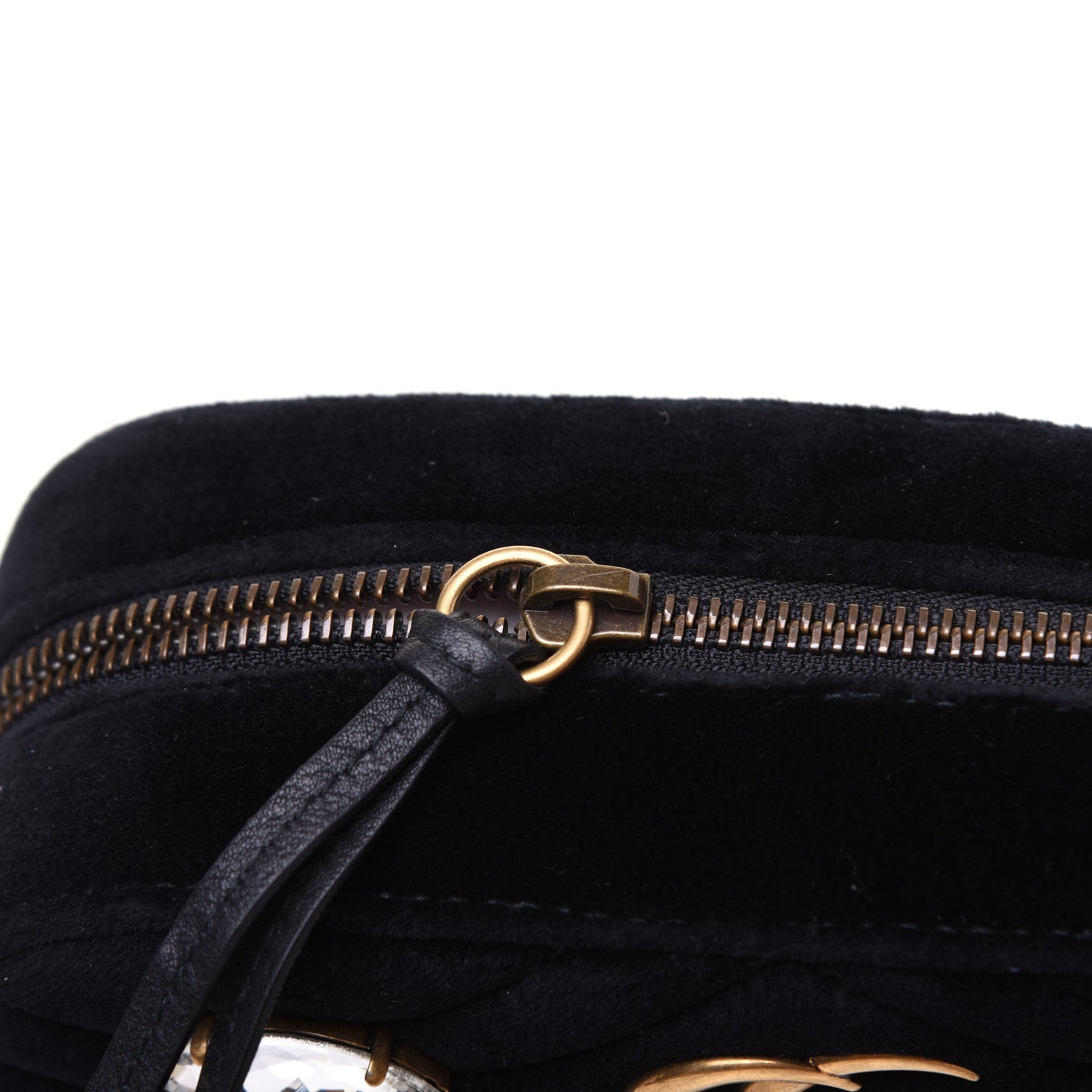 Gucci Velvet Matelasse Marquise Crystals Mini GG Marmont Chain Shoulder Bag Black 13 of 13