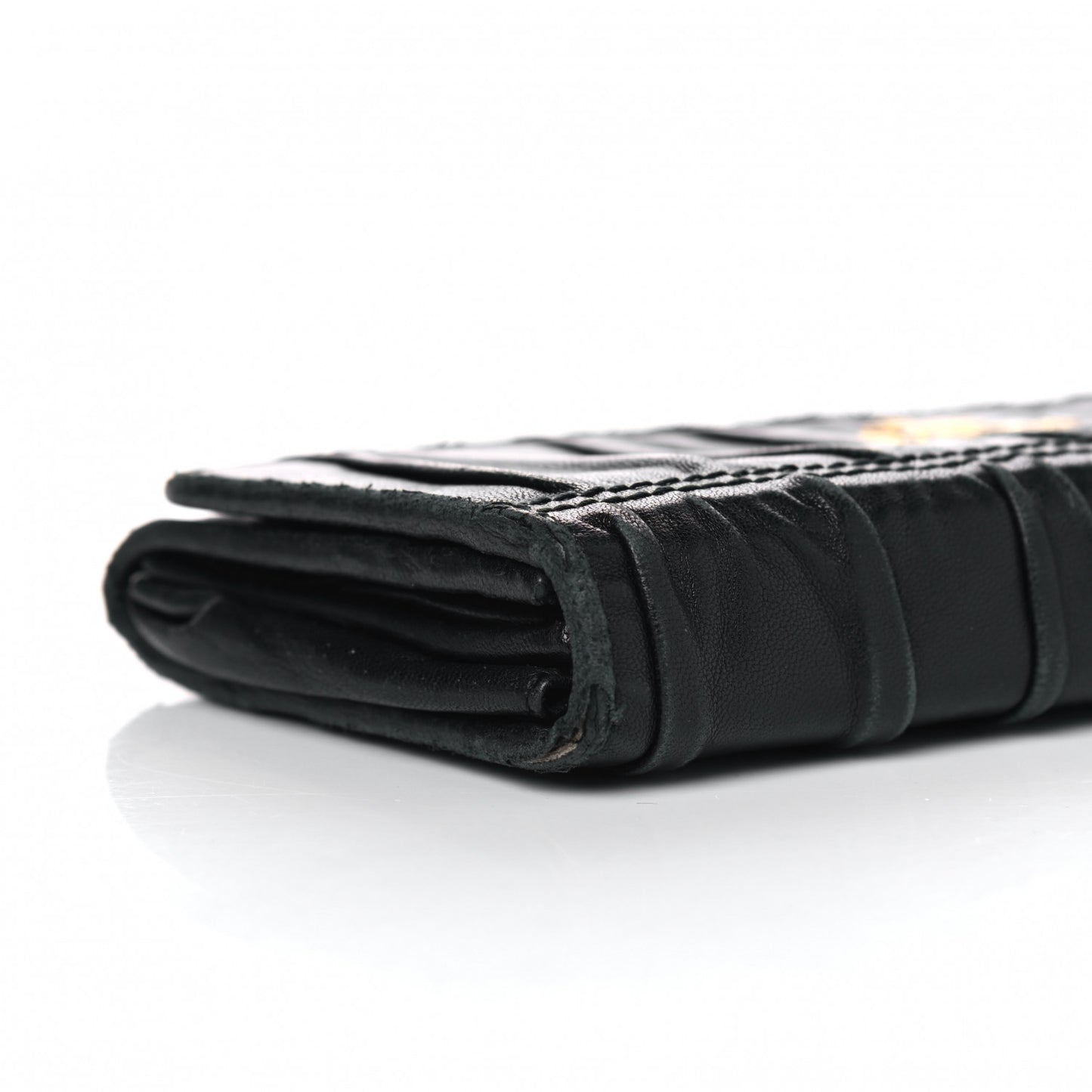 Nappa Gaufre Continental Wallet Nero Black