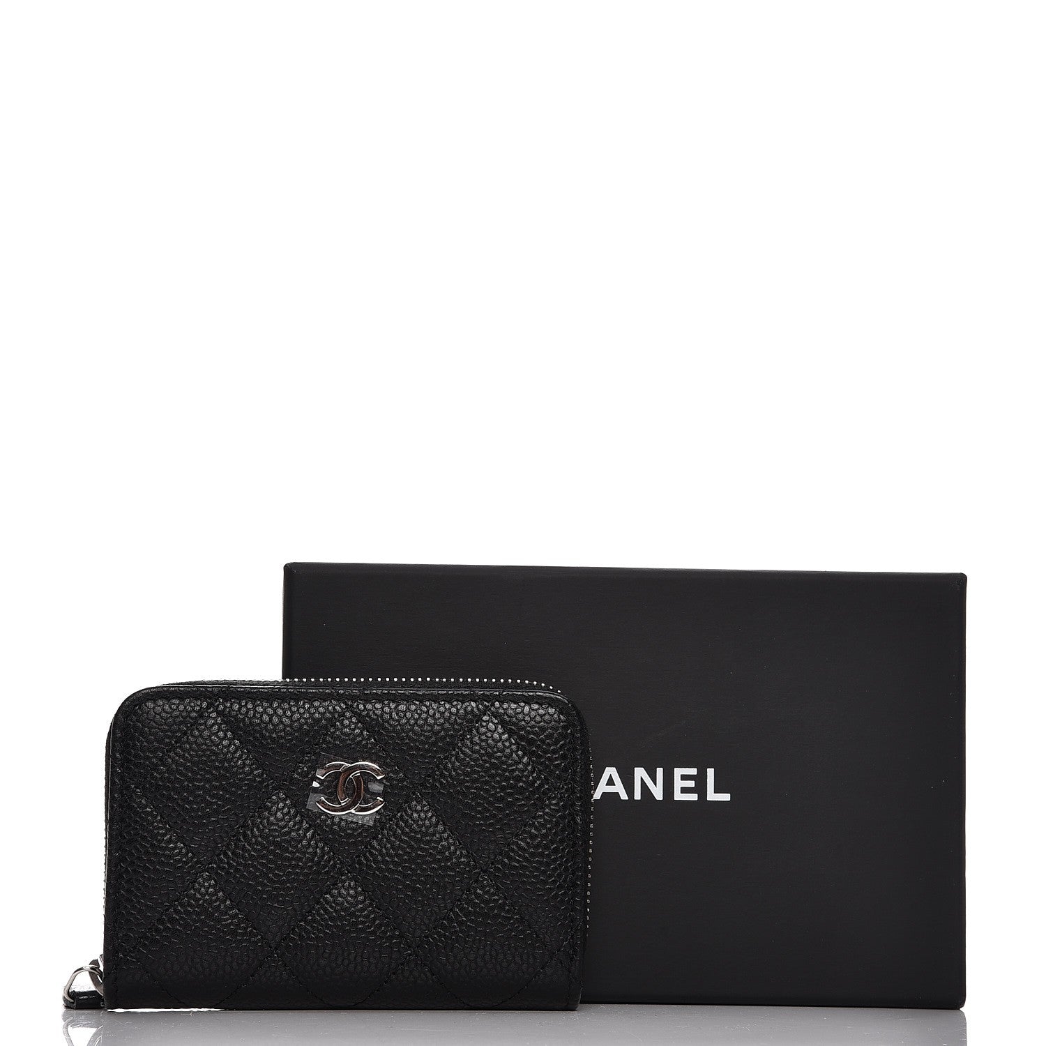 Chanel Caviar Quilted Zip Coin Purse Black 8 of 8