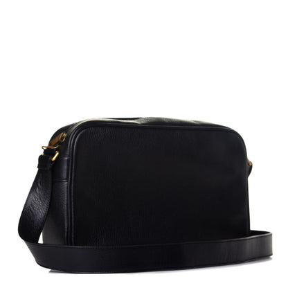 Gucci Pebbled Calfskin Logo Messenger Bag Black 3 of 9