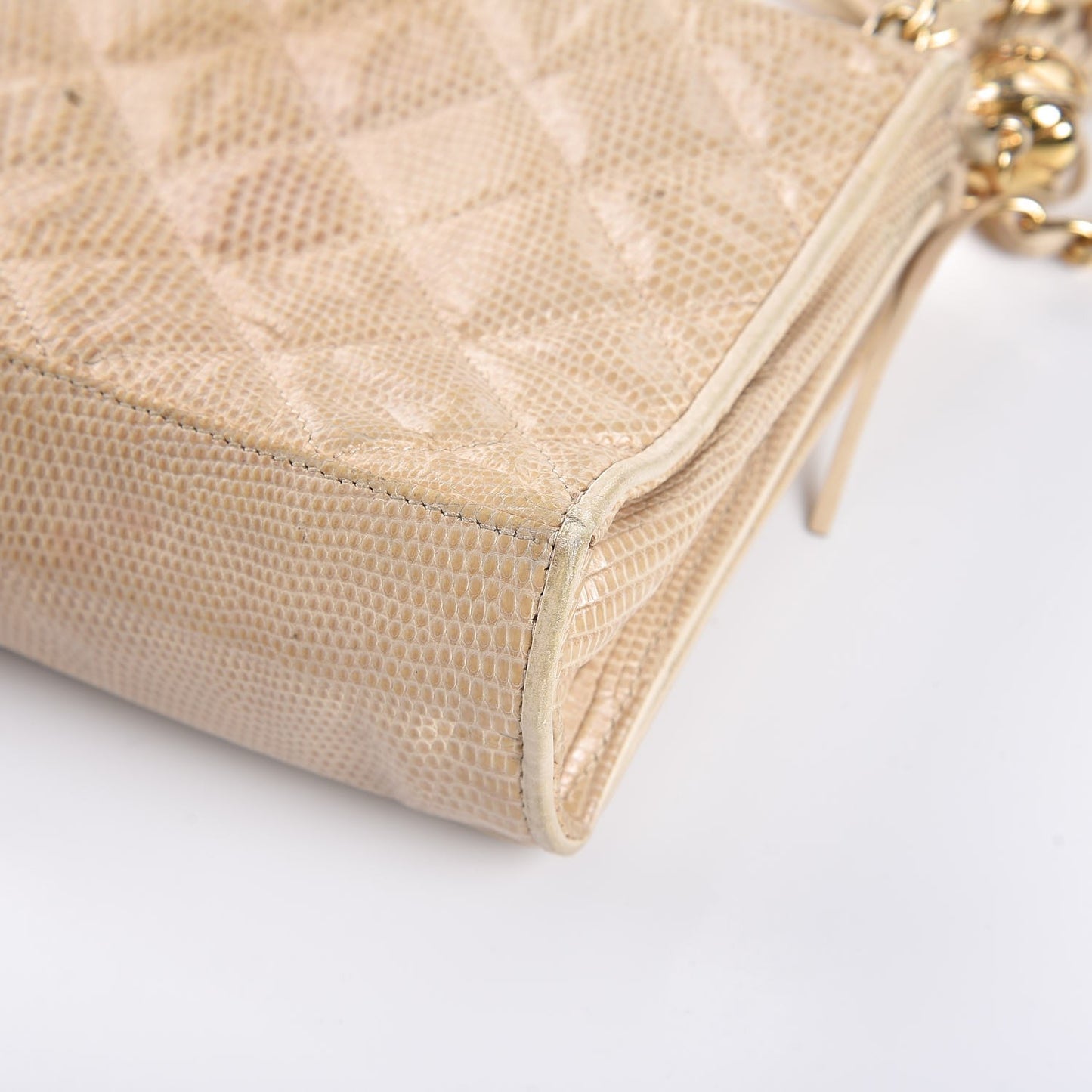 Lizard Tassel Flap Bag Light Brown