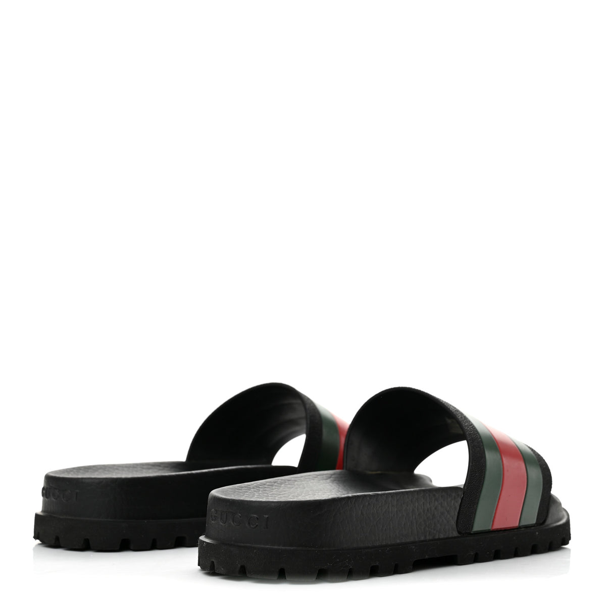 Rubber Web Mens Lug Sole Slide Sandals 6 Black Green Red
