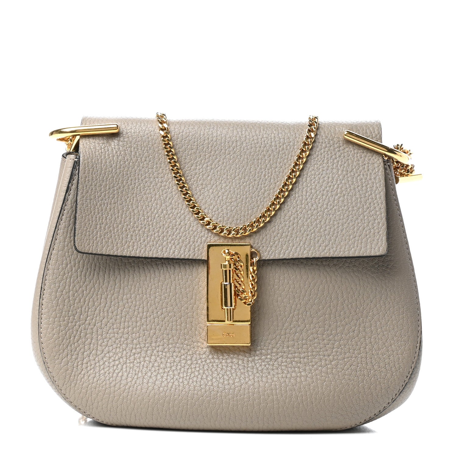 Chloe Grained Lambskin Drew Shoulder Bag Motty Grey 1 of 9