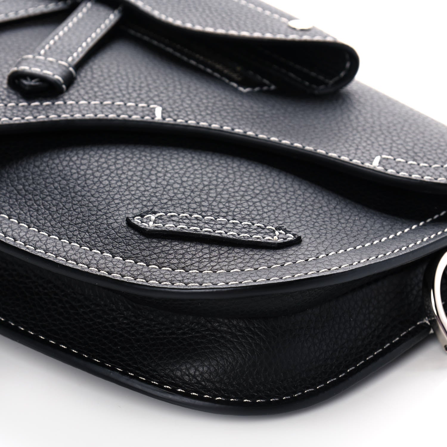 Christian Dior X KAWS Grained Calfskin Saddle Pouch Black 11 of 11