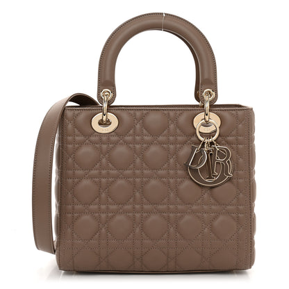 Christian Dior Lambskin Cannage Medium Lady Dior Warm Taupe 1 of 10
