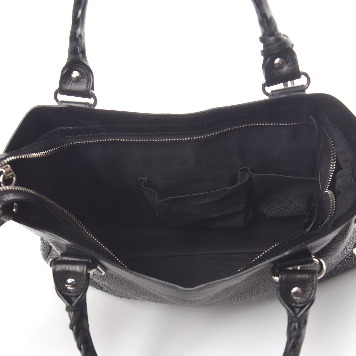 Balenciaga Chevre Silver Metallic Edge Hardware Town Black 6 of 13