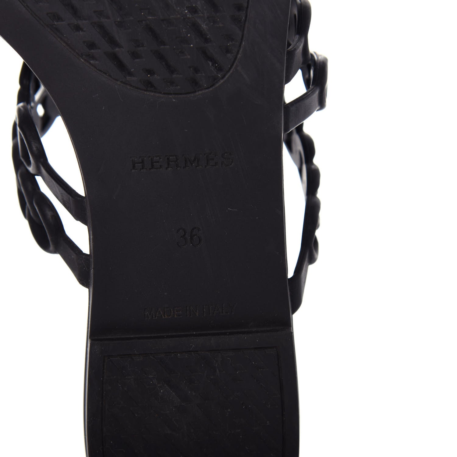 Hermes Rubber Chaine d'Ancre Nude Sandals 36 Black 8 of 10
