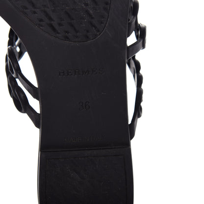 Hermes Rubber Chaine d'Ancre Nude Sandals 36 Black 8 of 10
