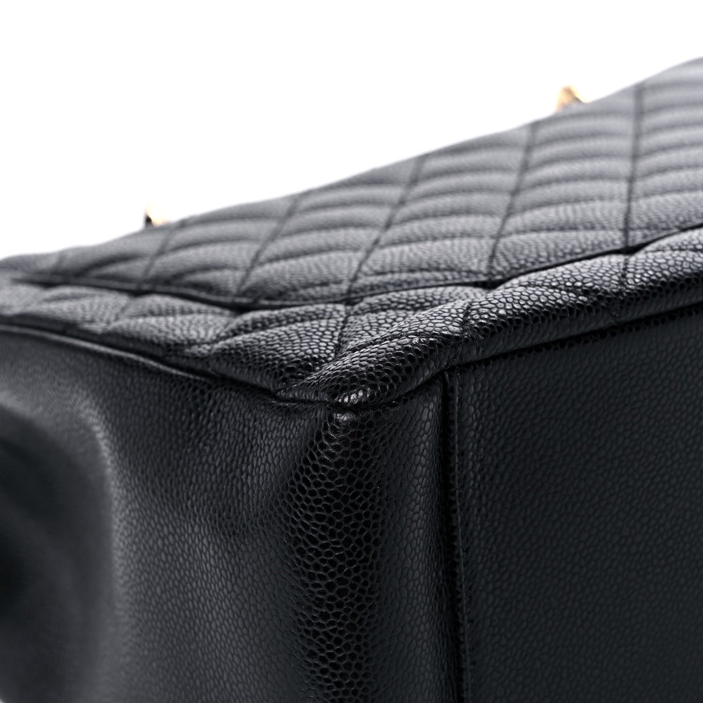 Caviar Quilted Grand Shopping Tote GST Black