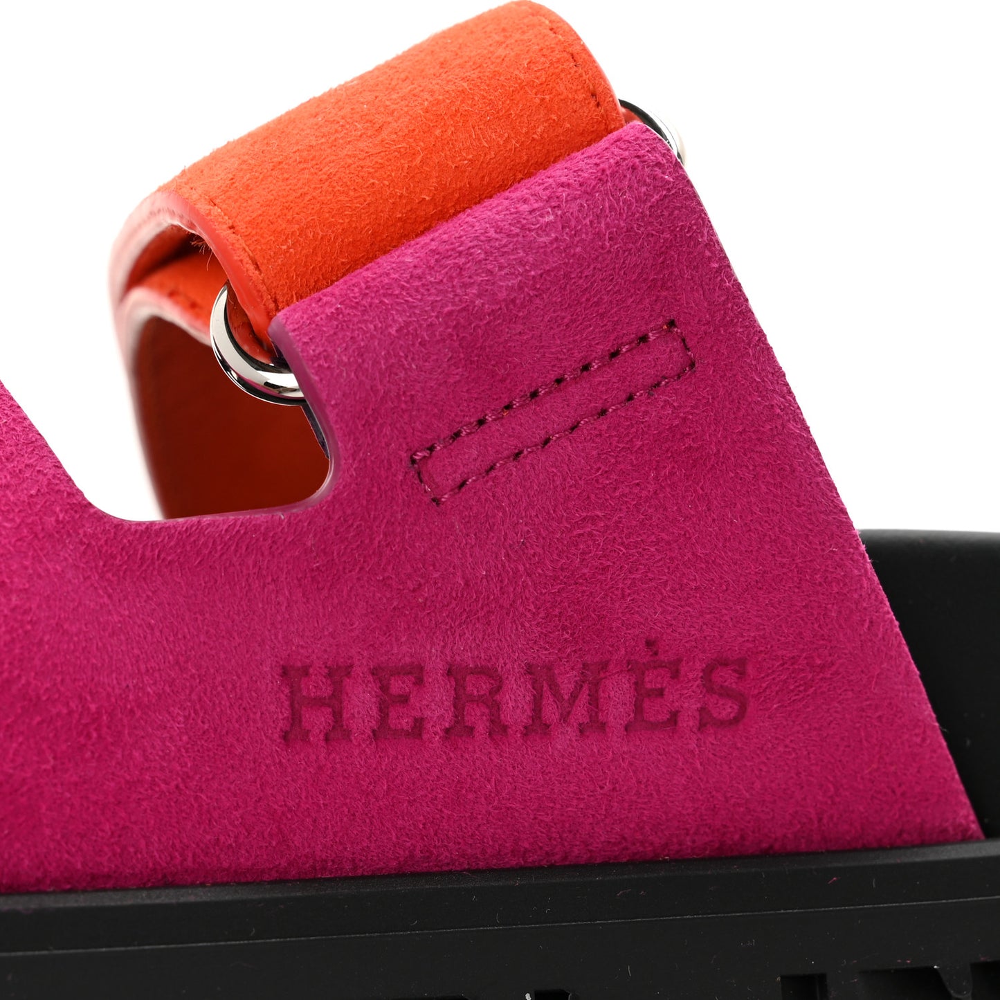 Suede Goatskin Womens Chypre Sandals 36.5 Rose Chapas Orange Synthetique